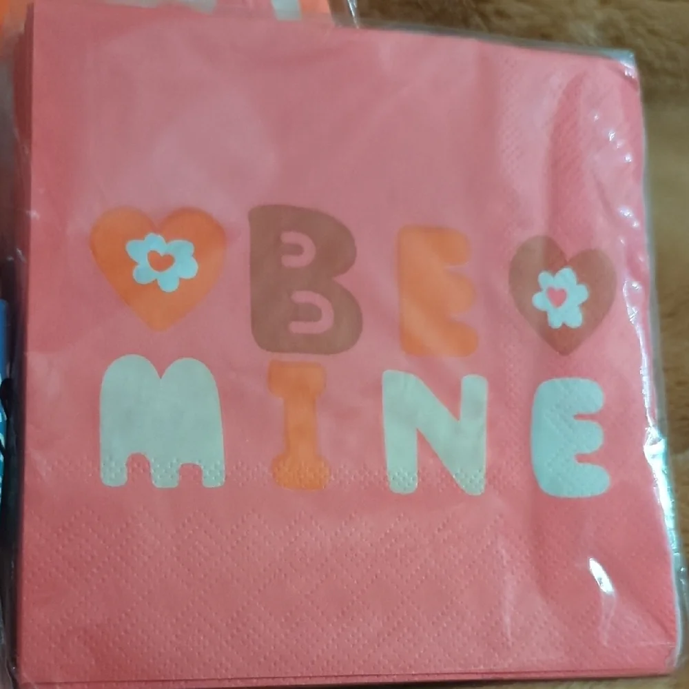 Valentine's Day Heart Napkins - Pink and Red